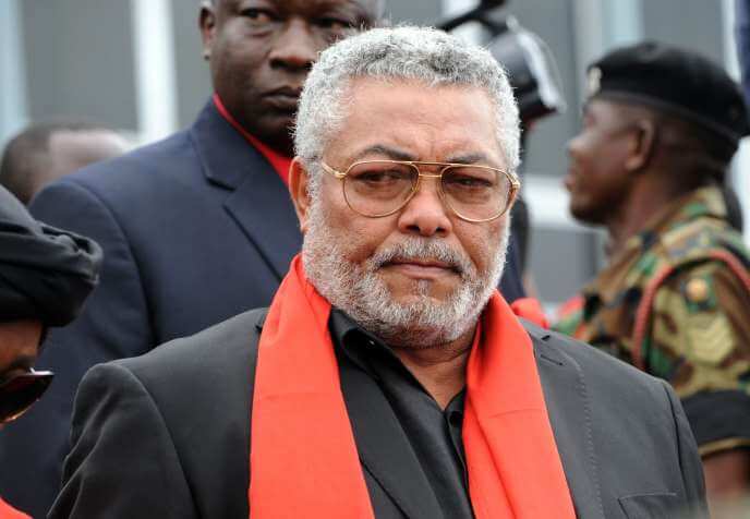 L’ancien président du Ghana, Jerry Rawlings, le 8 août 2012 à Accra, la capitale ghanéenne. PIUS UTOMI EKPEI / AFP